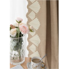 Shell Patterned Gray /Taupe Curtain Set