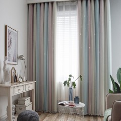 Mix & Match Striped Hollowed Out Star Curtain