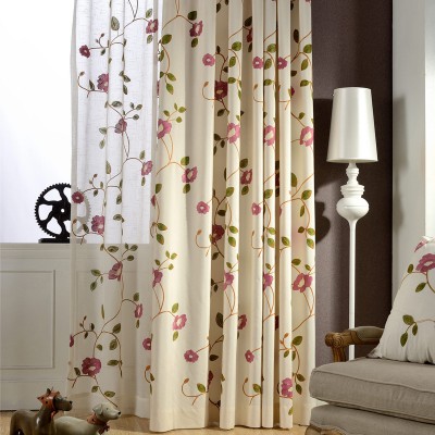 Cotton Blend  Flower Curtains