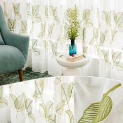 Tropical Green Leaf Curtain Set