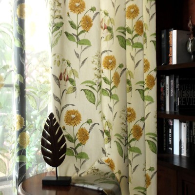 Chrysanthemum Floral Curtain Set