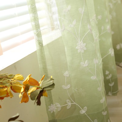 Embroidered Floral Sheer Curtains